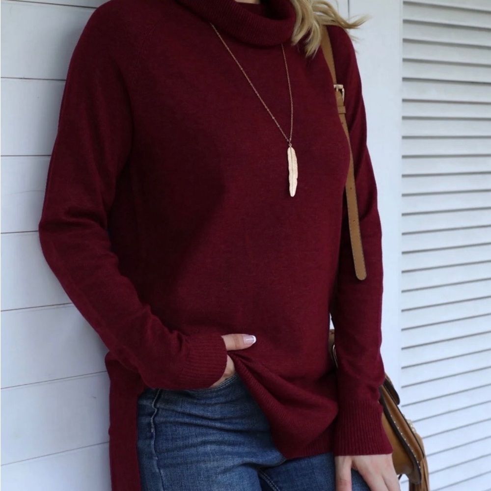 Women Pullover Sweater Long Sleeve Casual Sweaters for Women Turtleneck Knit - Picture 3 of 5